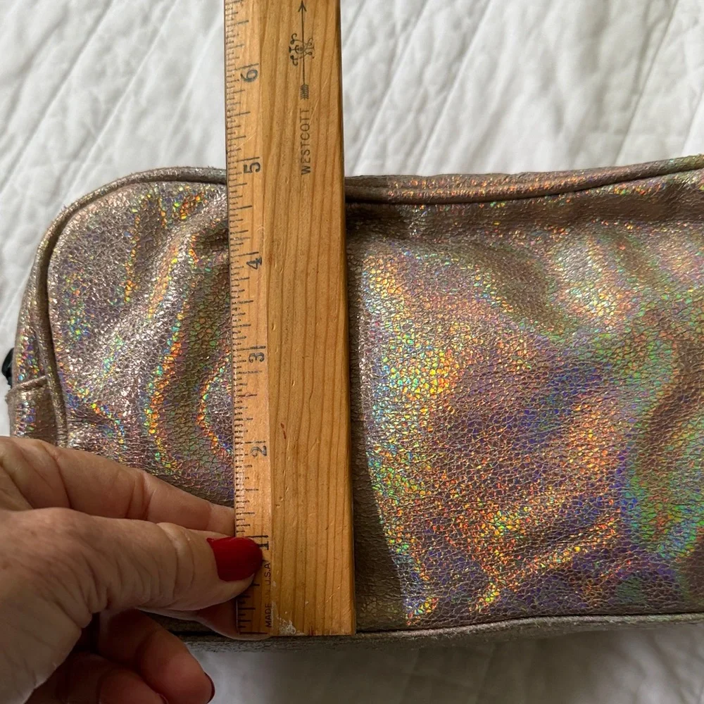 Holographic glittery Cosmetic Bag with Double Zipper